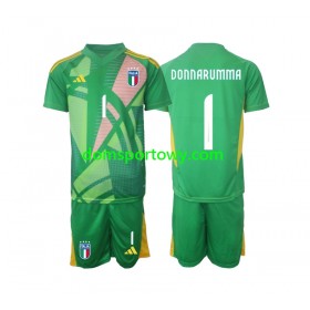 Koszulka Włochy Donnarumma 1 Bramkarska Dziecięcy Wyjazdowe Koszulki Piłkarskie Euro 2024 Krótki Rękaw